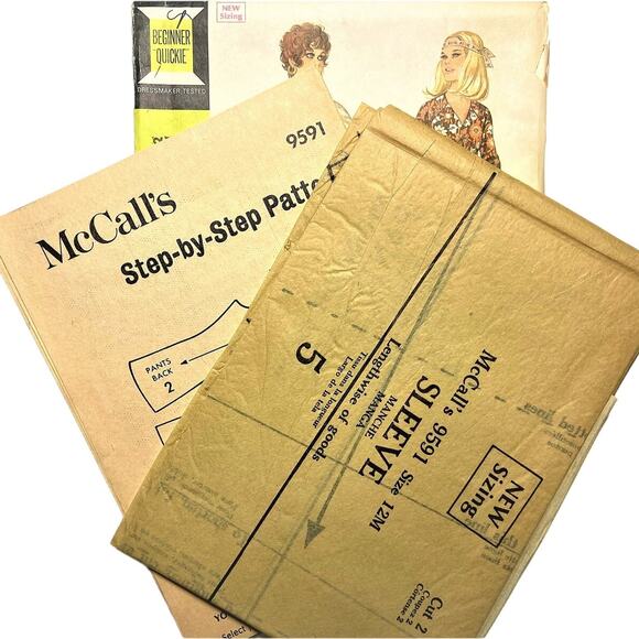 McCall's 9591 Vintage Sewing Pattern Misses' Blouse and Pants Size 12 Uncut - Picture 3 of 3